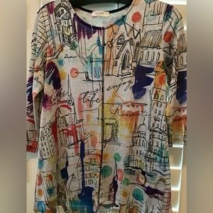 Jess & Jane asymmetrical top.  Made in America.  Nearly new.